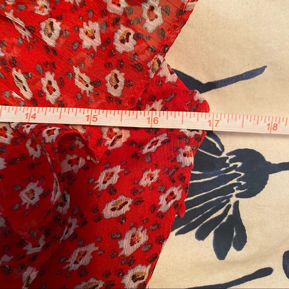 NWT THEKORNER PARIS Red Ditsy Print Long Dress - Picture 10 of 12